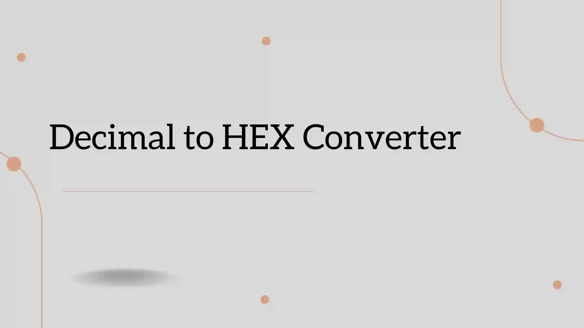 Decimal to HEX Converter